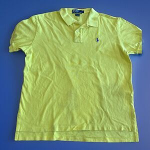 Polo Ralph Lauren Classic Fit Polo Shirt Yellow Sz L Good Used Condition